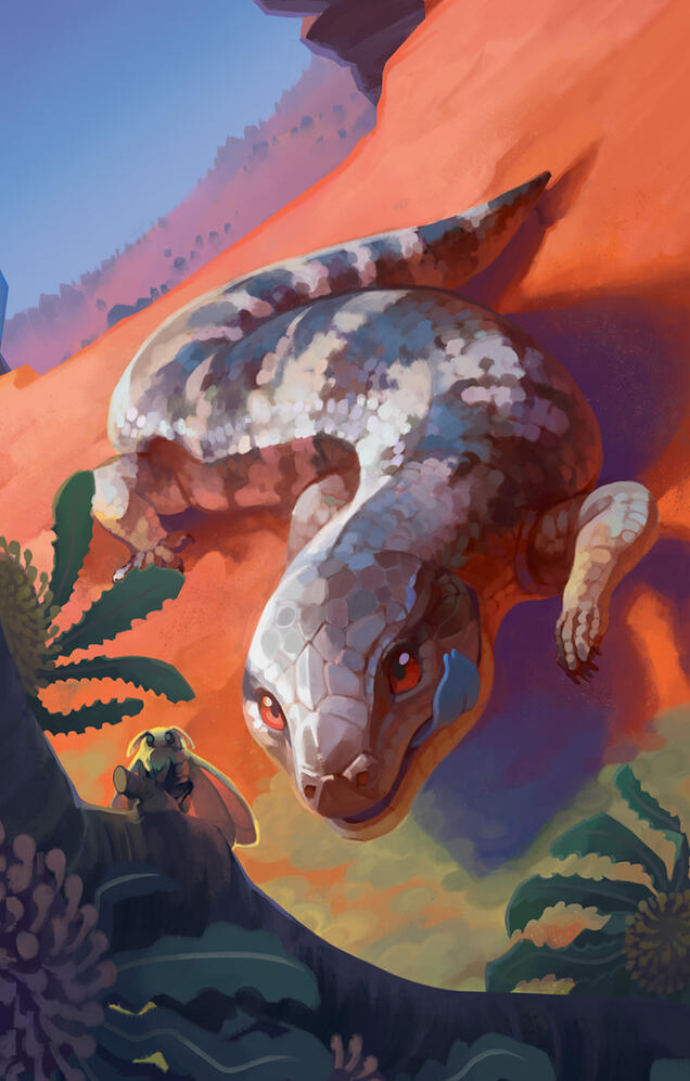 Blue-Tongued Skink - 11"x17" and 6"x9"